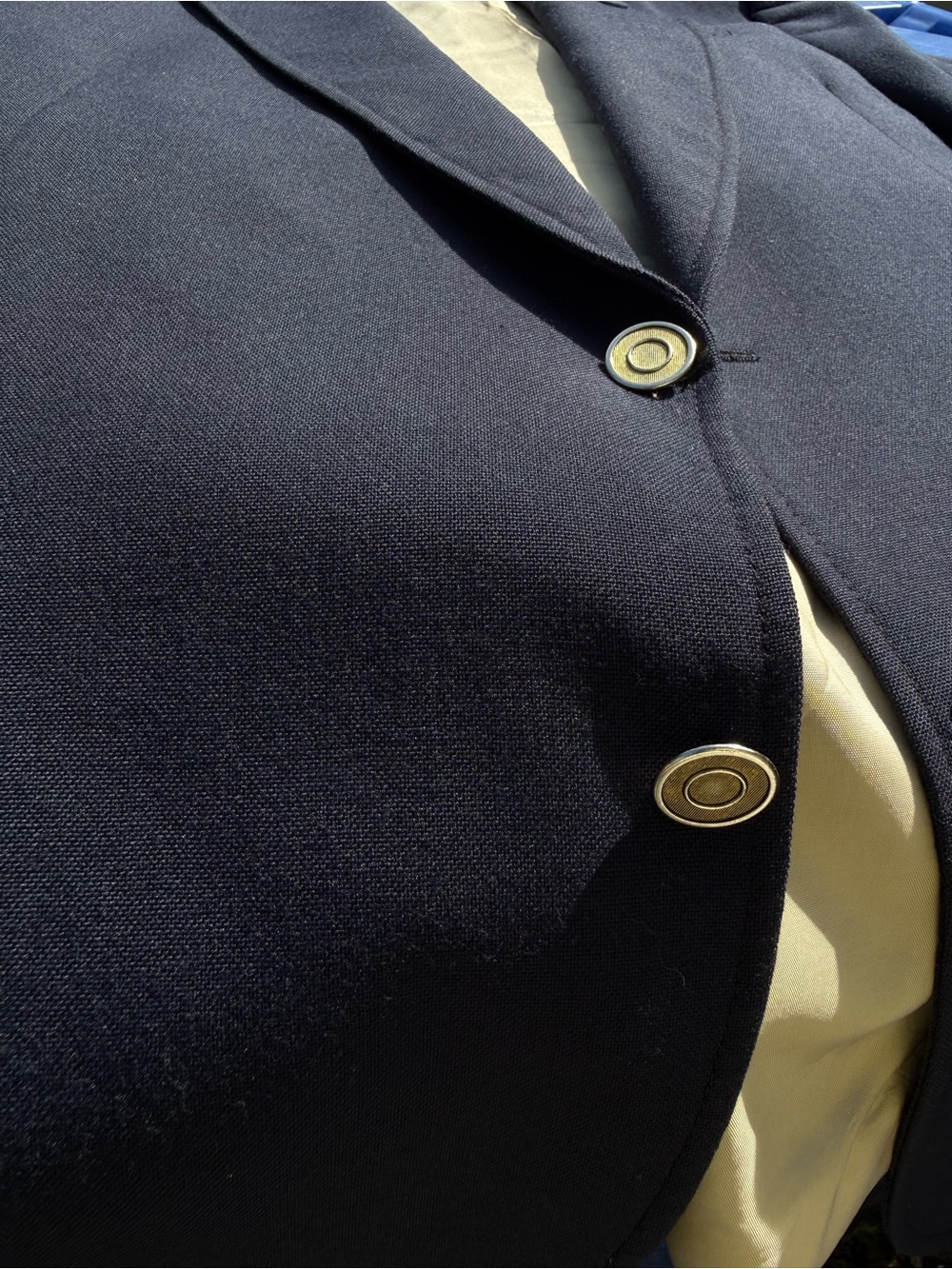 Vintage Moores Navy Blue Blazer Jacket Mens 50 Long Tall Canada Brass Button